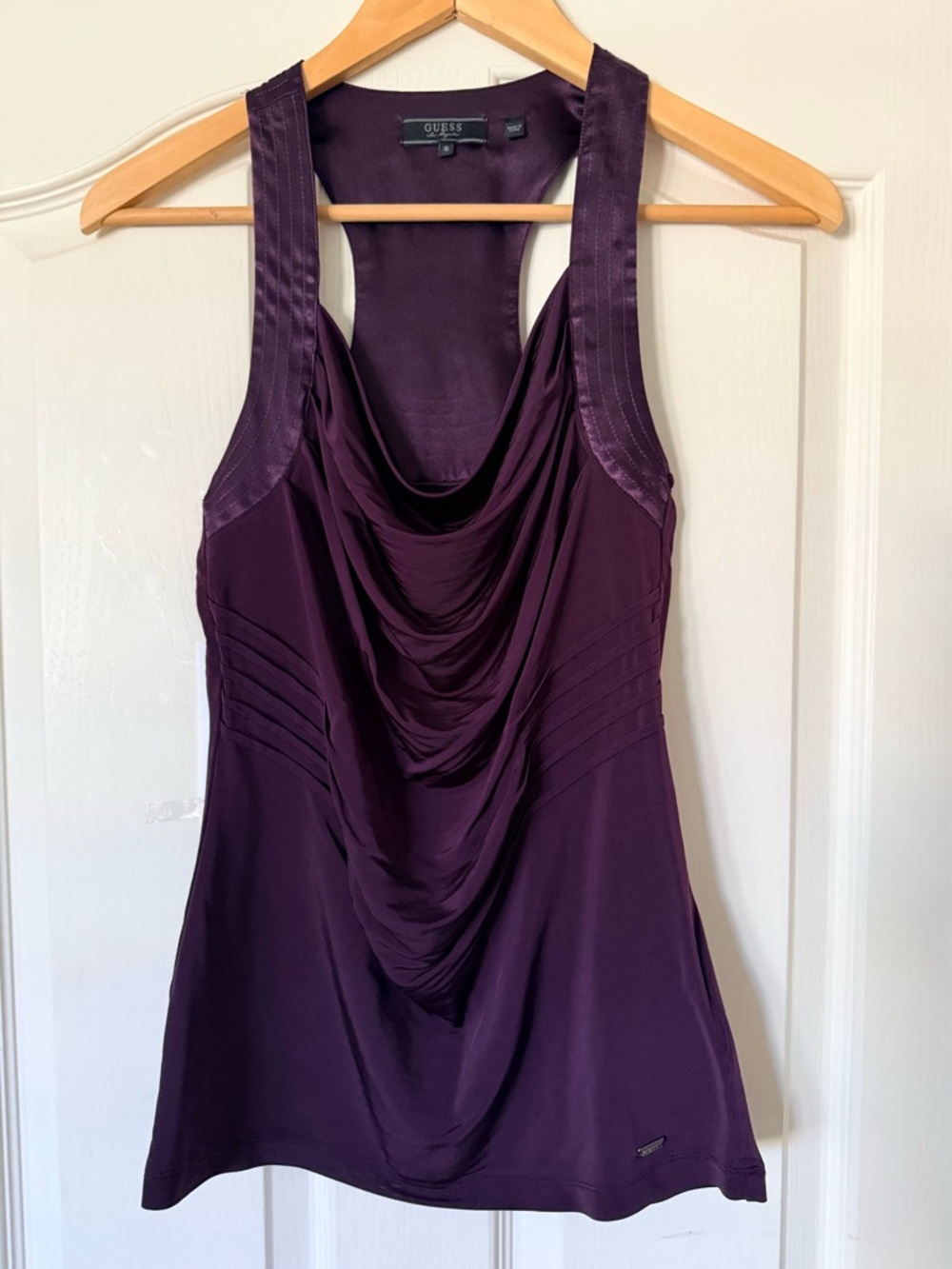 Guess Deep Plum Draped Top